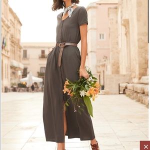 Button-Detail Knit Maxi Dress size L - NATURAL